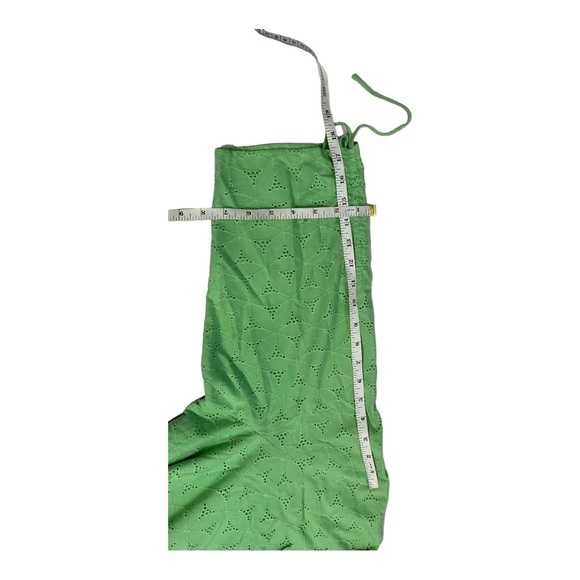 Susan Graver Women’s Tunic Top Green Tie Sleeve Collar Button Front Eyelet 1X - Picture 13 of 15